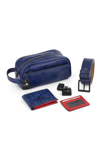 Polo Air Erkek El Çantası Cüzdan Kemer Kartlık Çakmak Set Lacivert Kombin CN-30-L
