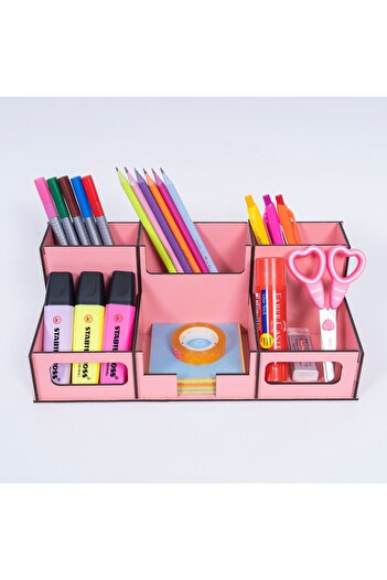 kutuTR Notpa Office Type 6 Compartment Decorative Desktop Pen Holder Pencil Box Organizer