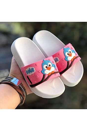 Pandalina Papuci de plajă pentru fete pentru piscină Owl Figured Anti-Slip Talpa papuci ușori