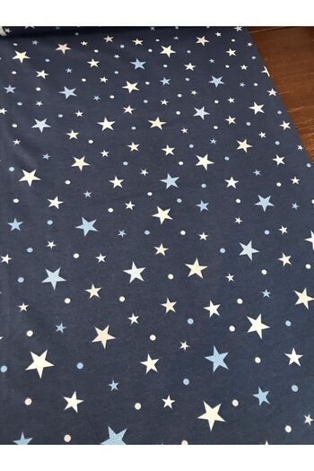 Bebek Özel Cotton Children's Fitted Sheet 90x190 Starry Navy Blue