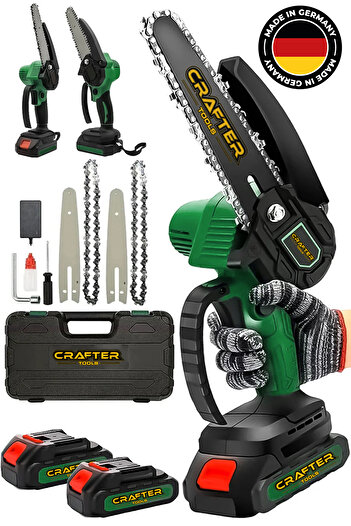 CRAFTERTOOLS Germany Dal Budama Makinesi Çift Pala Çift Batarya Budama Testeresi