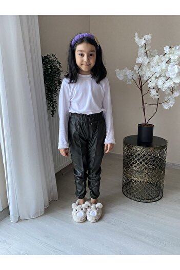 nefa butik Yüksek Bel Deri Pantolon