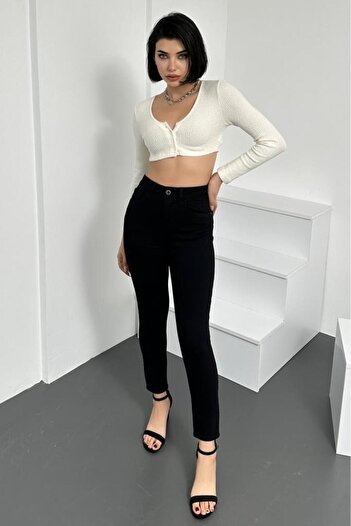 HLT JEANS Γυναικείο μαύρο σούπερ κοκαλιάρικο Flexible Lycra τζιν παντελόνι Hltjennieblack