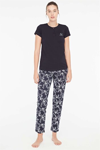 Mod Collection Set de pijamale oversize bleumarin pentru femei