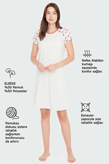 Mod Collection Γυναικείο φόρεμα με πατιλέτα σε χρώμα Snow Melange