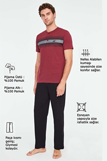 Mod Collection - Ανδρικό σετ πιτζάμες με δαμάσκηνο