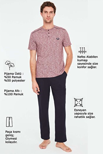 Mod Collection - Ανδρικό σετ πιτζάμες με δαμάσκηνο