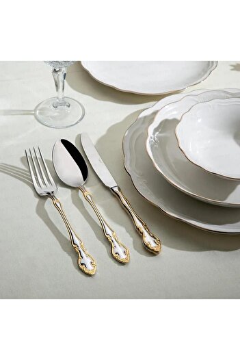 Nehir Adriana Gold Fork 84 Piece Spoon Knife Set