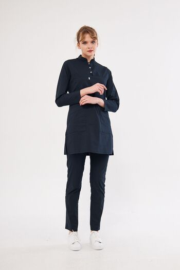 Class Üniforma Navy Blue Lycra Hijab Scrubs για γυναίκες - Στολή νοσοκόμας και γιατρού