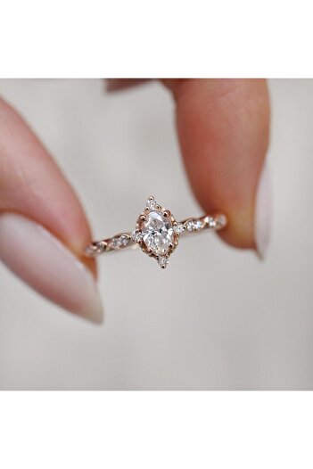 INZA mücevherat 0.42 CT Özel Tasarım Mini Sirius Pırlanta Yüzük