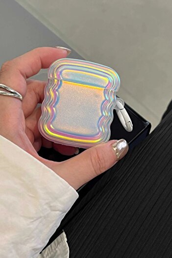 KVK PRİVACY Hologram Curved Headphone Case Compatible with Airpods 1st and 2nd Generation