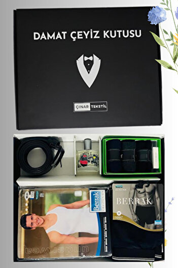 Berrak Men's Dowry Underwear Set - Groom Dowry Chest, Engagement Bundle