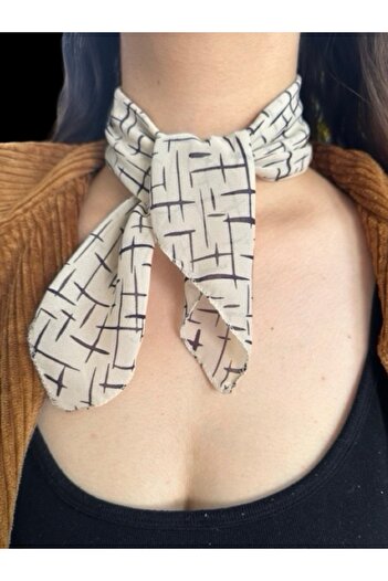MAZEN Patterned Chiffon Scarf 45X45 Hair, Bag, Wrist, Neck Accessory