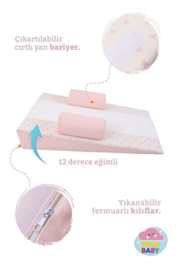 Fisun Baby PUDRA-FIONK Baby Reflux Bed - Orthopedic and Baby Carrier with Washable Cover