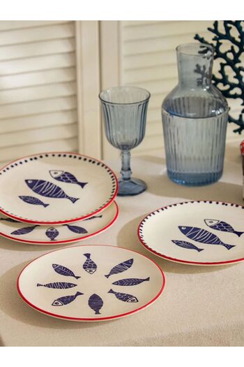 LC Waikiki Lcw Home Printed Ceramic Cake Plate Set of 4