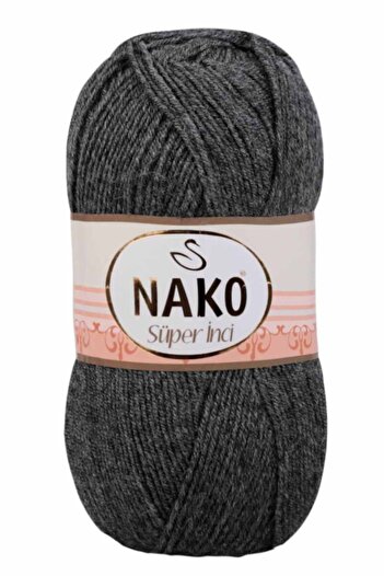 NAKO Super Pearl - 193 Dark Grey Melange Wool Πλεκτό Χειροποίητο Σχοινί