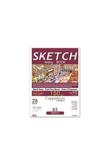 Folix Cappadocia Sketchbook - 34,5x49,5 B3 Glue, 150gr Ivory 25 Sheets Sketchbook