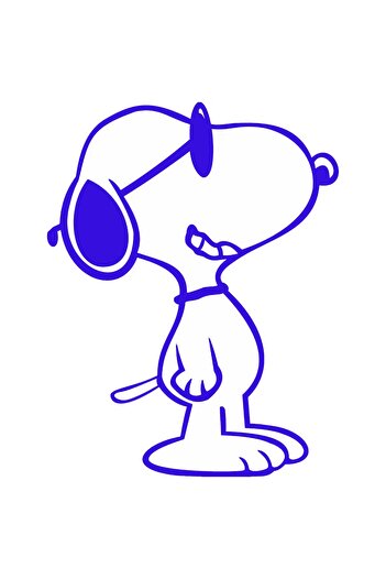 Dijitonline Autocolant Snoopy Zâmbitor - Autocolant pentru Mașină - 30cm