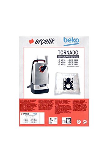 Beko S4910-S4920-S4925 Bks2910-Bks2920-Bks2925 Συμβατή 100% γνήσια τσάντα ηλεκτρικής σκούπας Arçelik