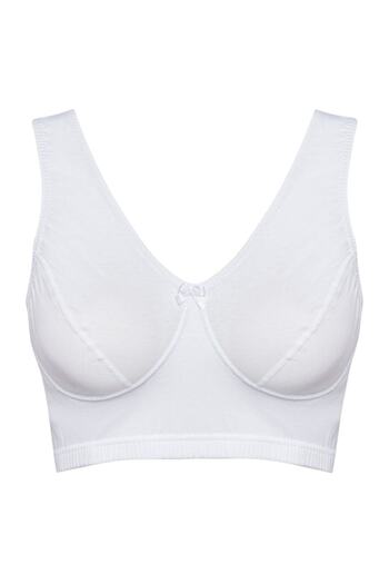 Doğan Women's White Combed Half Tank Top Bra