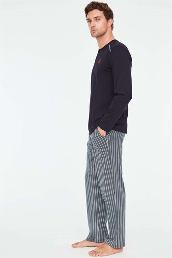 Mod Collection - Ανδρικό σετ πιτζάμες Navy Blue Oversize