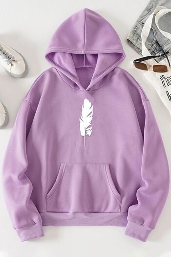 trendypassion Unisex φούτερ με στάμπα με πούπουλα