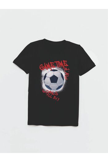 Cevval Boys' Football Printed T-Shirt