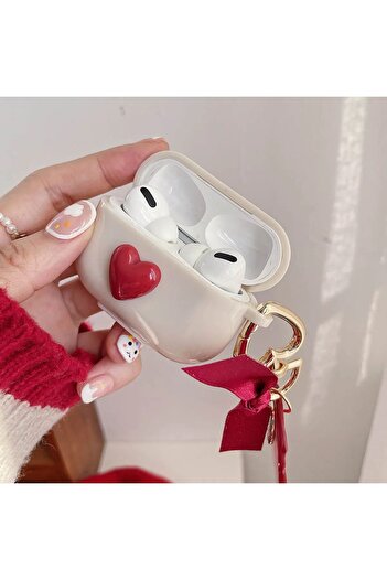 KVK PRİVACY Pro 2nd generation Compatible 3D Red Heart Clip Headphone Case