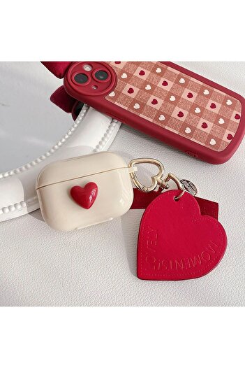 KVK PRİVACY Pro 2nd generation Compatible 3D Red Heart Clip Headphone Case