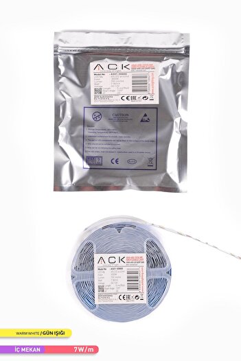ACK Şerit Led 60 Led'li 3000k Günışığı 12 VOLT 5 Metre, Led Şerit Işık