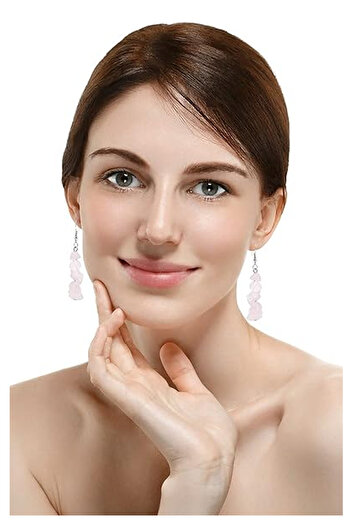 Kusakli Pink Quartz Earrings - Love and Love Design