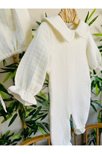 esilaaaksesuar Collared Muslin 2-Piece Hospital Exit Mevlüt Set 100% Cotton Organic