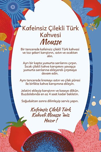 Mim and More Decaf Strawberry Turkish Coffee - Kafeinsiz Çilek Aromalı Türk Kahvesi, 200 gr