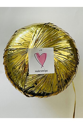 Makromİps Premium Metallic Paper - Shiny Evening Dress Polyester Bag and Hat Decorated Knitted Rope