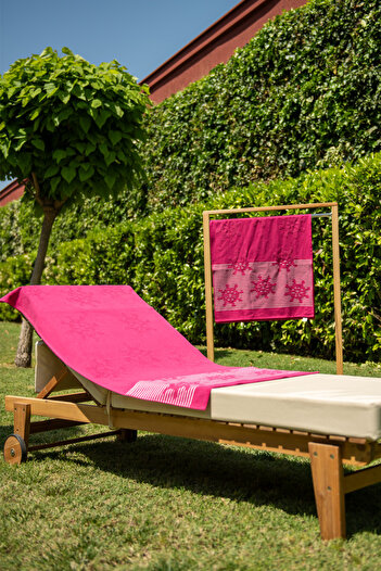 Menderes Home Πετσέτα θαλάσσης Fuchsia Curl - Cotton Collection