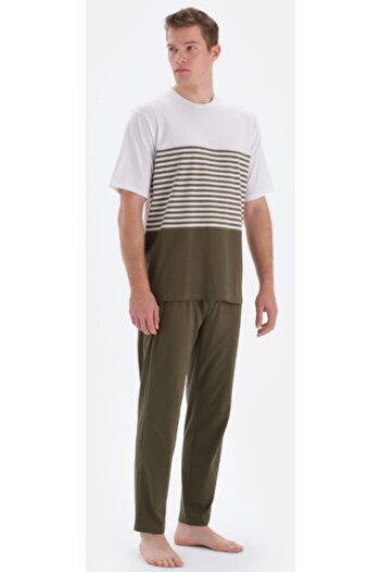 Eros Pijama Green Men's Pajama Set - Cotton, Short Sleeve, New Season