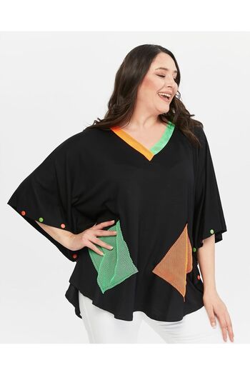 Esina Women's Viscose V-Neck Cape Blouse