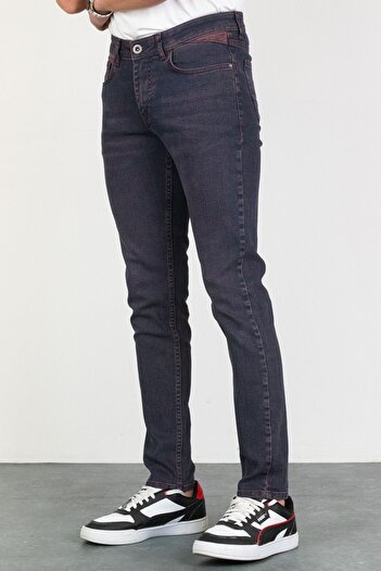 HLT JEANS Men's Light Burgundy Slim Fit Slim Fit Stretchy Lycra Denim Jeans Jeans Pants ACIKVALBO