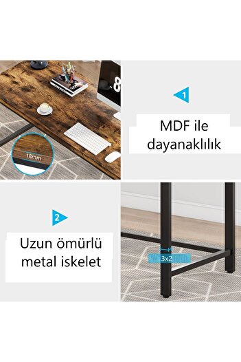 Zizuva Özel Tasarım Beyaz Ceviz Ev Ofis Yemek Ve Çalışma Masası