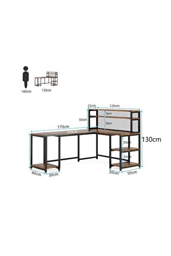 Zizuva Tasarım Telli Beyaz L Model Çalışma Masası