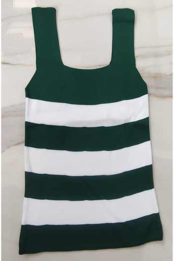 trikomode Striped Square Collar Athlete Blouse