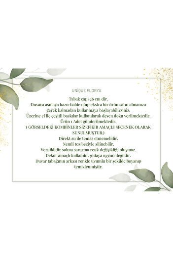 unique florya Damalı Portr Dekoratif Duvar Tabağı Mutfak Bahçe Balkon Salon Dekorasyon Duvar Süsü Mavi Tabak NO:67