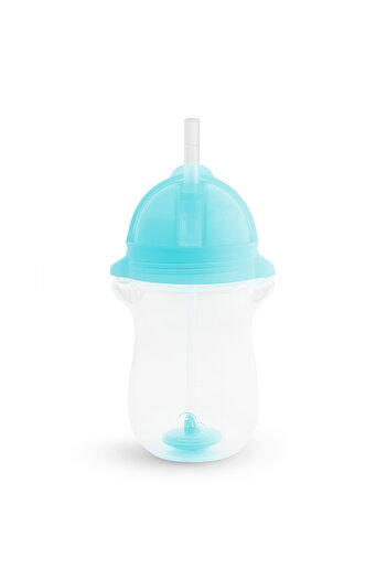 Munchkin Click Lock Tipped Drinking Cup with Straw, 12 months, 296ml, Blue, 1 Piece