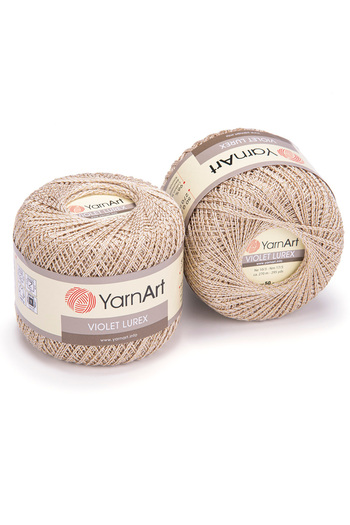 Yarnart Violet Lurex - Glitter Mercerized Lace Thread Beige-24660
