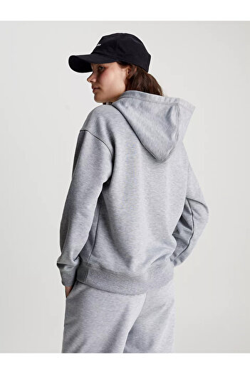 Calvin Klein Kadın Pullover Kapüşonlu Sweatshirt - Gri