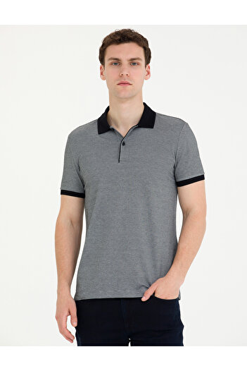 Pierre Cardin Ανδρικό μπλουζάκι πόλο FRANKE Jacquard - Slim Fit Jaka