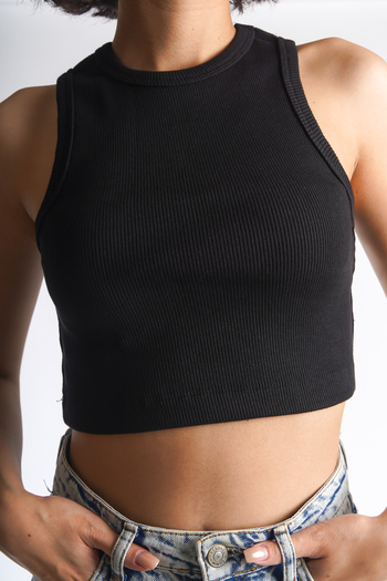 Moda Değirmeni Wicked Halter Neck Μαύρο γυναικείο εσώρουχο Crop - BG1192-314-0001