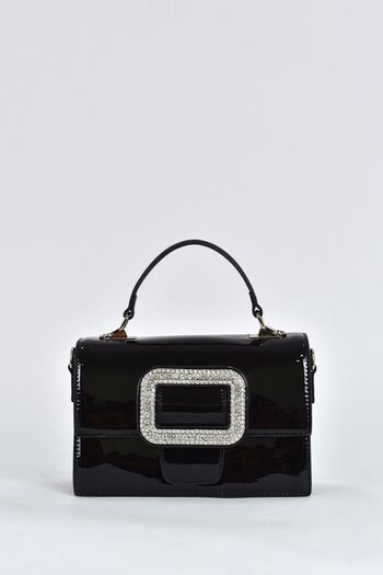 ELATAE Patent Leather Women's Evening Dress Daily Handbag with Shoulder Strap - 17339
