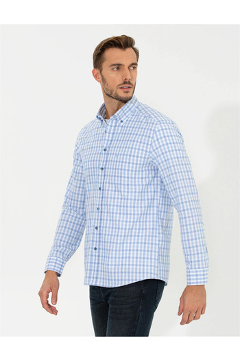 Pierre Cardin Açık Mavi Regular Fit Uzun Kollu Gömlek