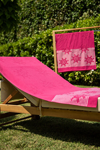 Menderes Home Πετσέτα θαλάσσης Fuchsia Curl - Cotton Collection